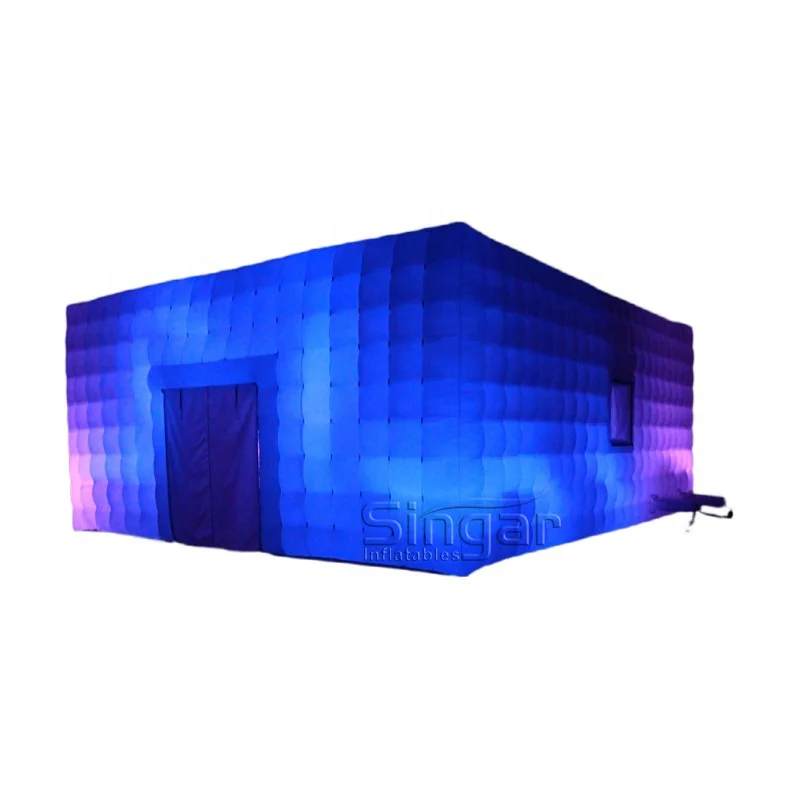 12m cubic lighted wedding inflatable LED lighted marquee party nightclub cube tent