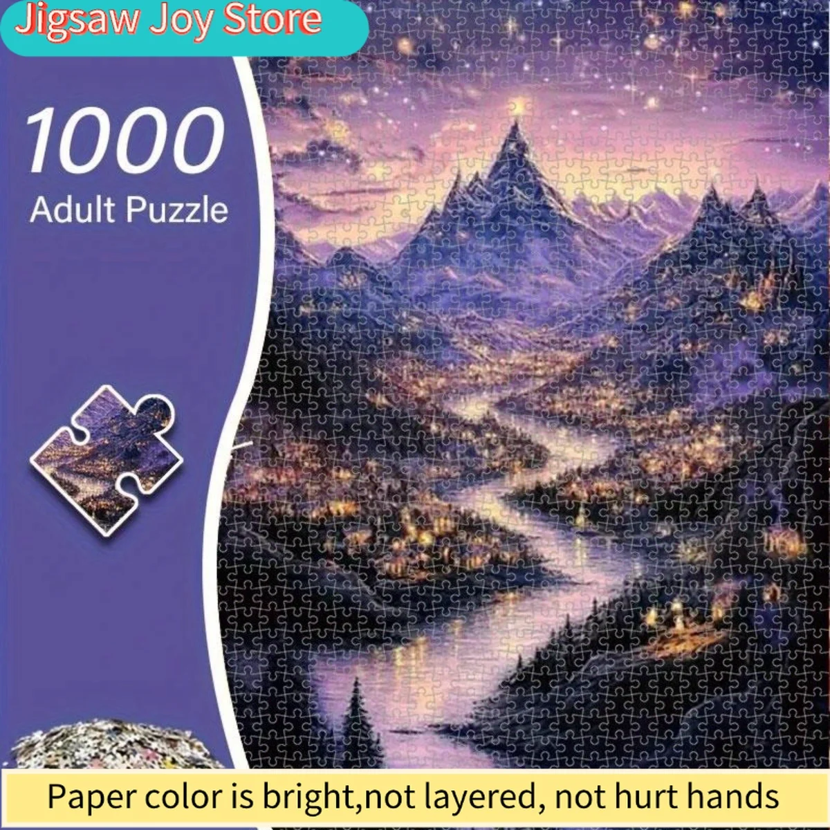 

2026 New Puzzle - ACOTAR Fantasy Art, Book Lover's Gift, Stress- Creative Activity, Vibrant Purple and Mountain Lake Scenery,