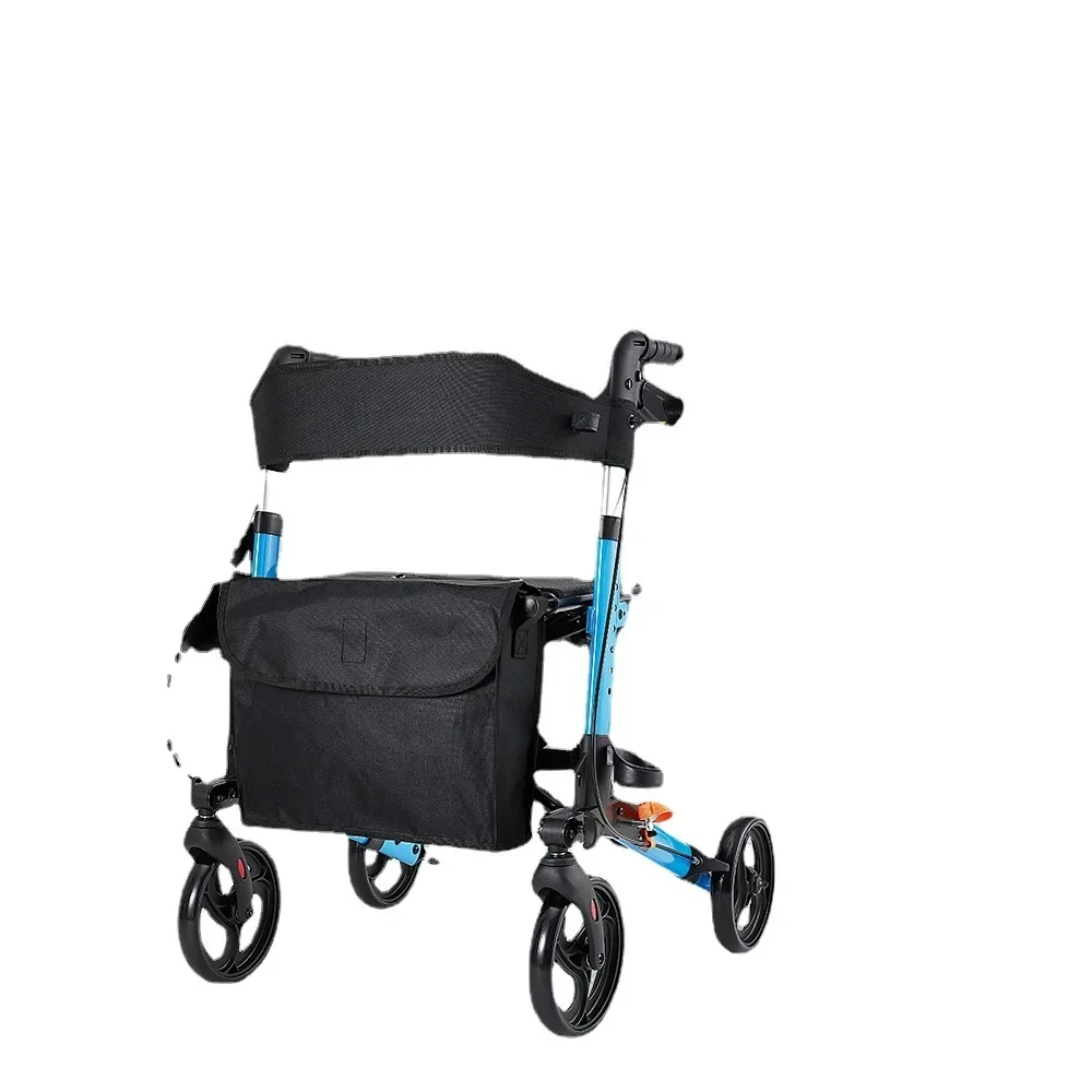 Elderly handcart walking aid aluminum alloy wheel with seat walking aid folding scooter