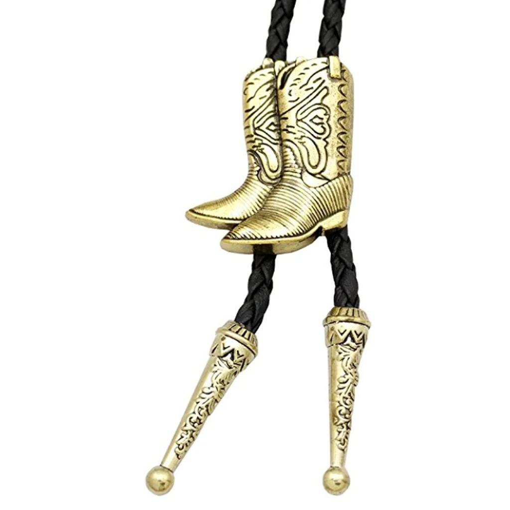 Classic Riding boots bolo tie collar rope Pendant American Western cowboy bolo tie