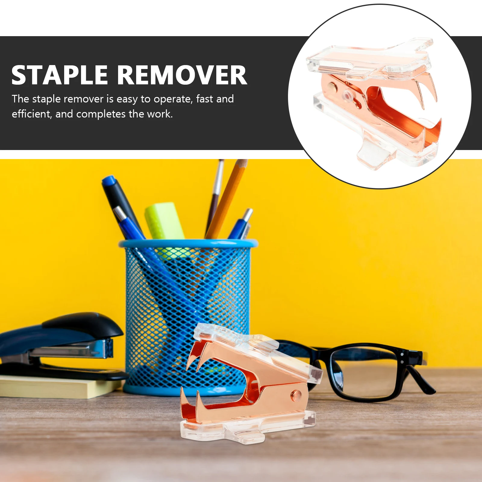 

Nail Puller Stapler and Remover Removers for Office Mini Staples Rose Gold with
