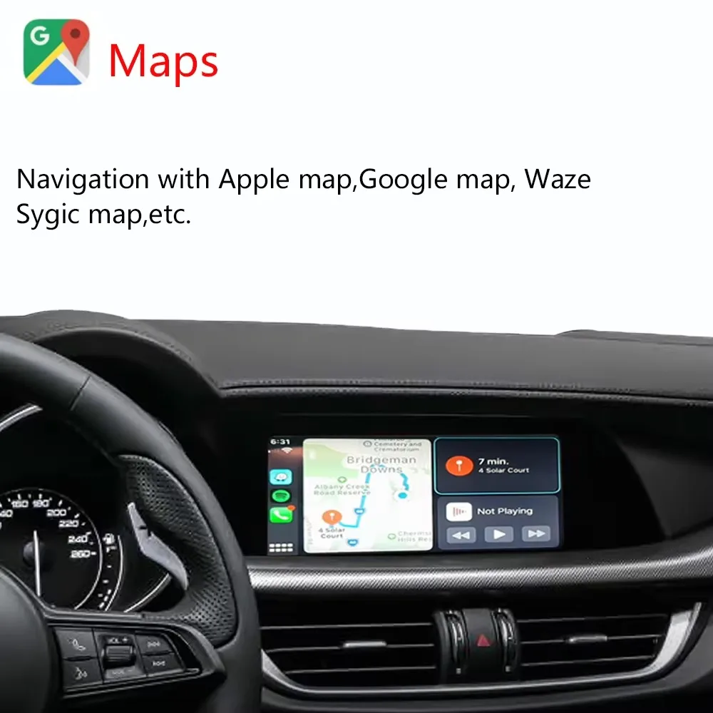 Wireless Carplay Android Auto Interface สําหรับ Alfa Romeo Giulia 952 Alfa Romeo Stelvio 2015-2019 Android Auto
