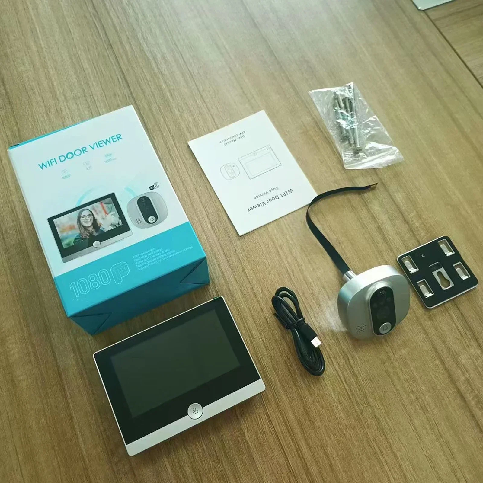 Tuya Smart Video Doorbell 4.3 Inch IPS Screen 1080P/158° Doorbell Camera WIFI Home Monitoring Remote Video Intercom Doorbell Cam