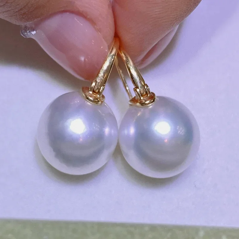 

Серьги из натурального белого круглого жемчуга диаметром 11-12 мм, пара, свадебный подарок, бесплатная доставка, вневременные украшения с крючком