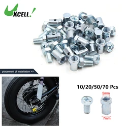 UXCELL 10Pcs 20pcs 50pcs 70pcs 7mm Bucket Silver Tone Thread Dia Brake Cable Wire Solderless Nipple Screw for Motorcycle