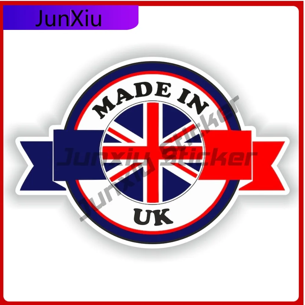 

Made In Uk United Kingdom National Flag With Emblem Sticker Graphic Decal Custom Vehicle Decals V125 Motorcycle Stickers Bumper
