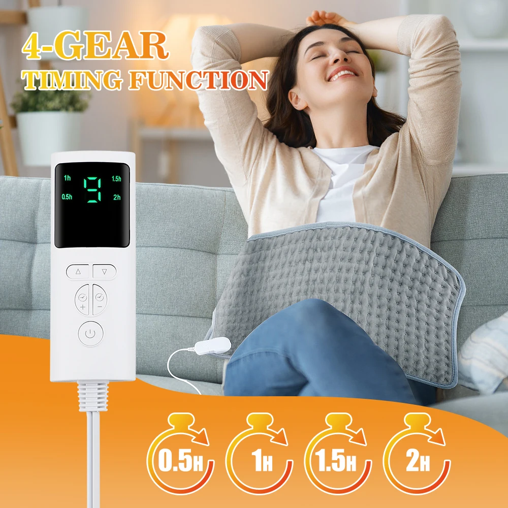 Electric Heating Pad Blanket Timer Heating Pad For Shoulder Neck Back Spine Leg Winter Warm 58x29CM