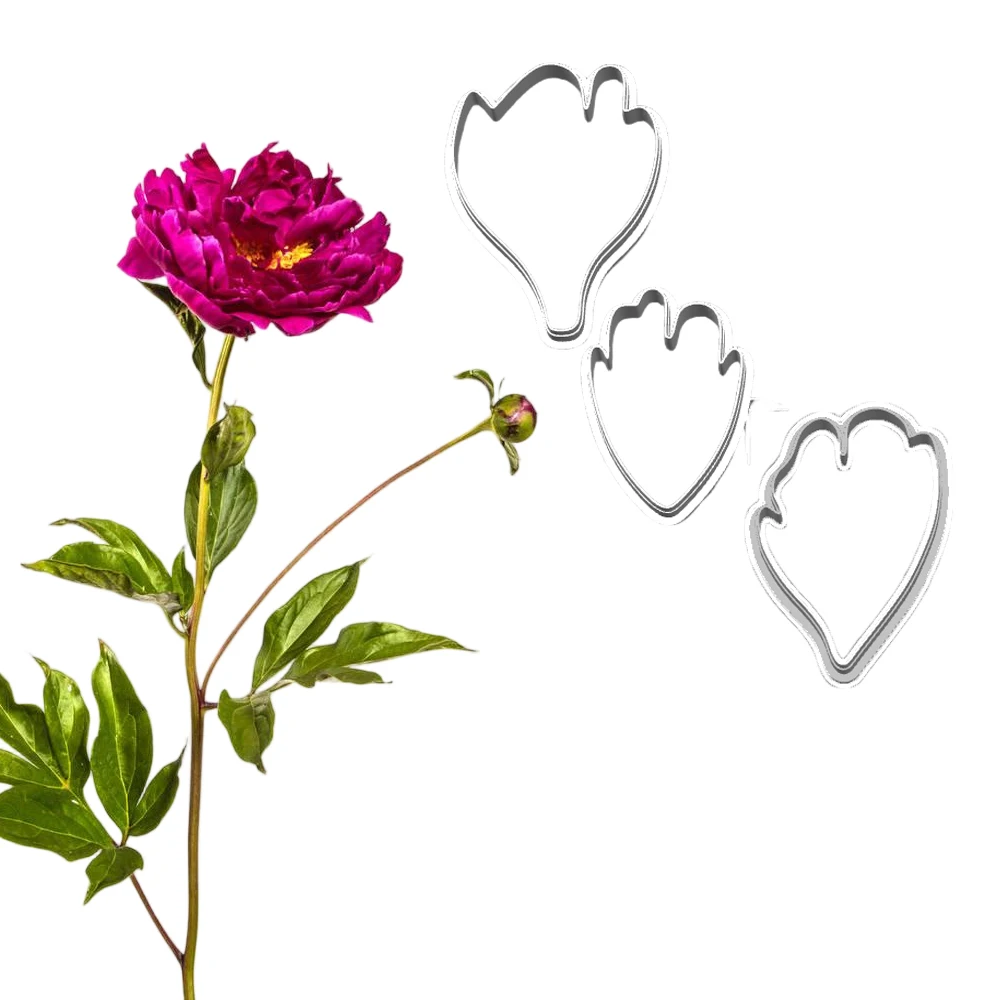 New Peony Silicone Molds&Cutter Art Craft Polimer Clay Wax Candle Flower Cold Cerami Porcelain Handmade Earring Decoration Tools view 5
