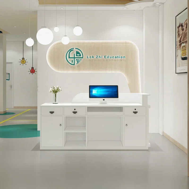 Reception desk, hotel front desk, beauty salon, clubhouse, commercial small bar counter, shop checkout counter customization