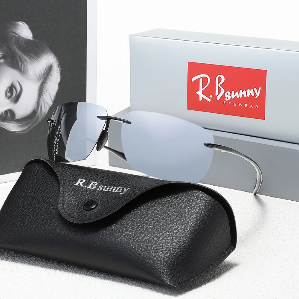 

Сверхлегкие спортивные солнцезащитные очки без оправы, поляризационные мужские прямоугольные солнцезащитные очки для вождения, гольфа, UV400, женские очки