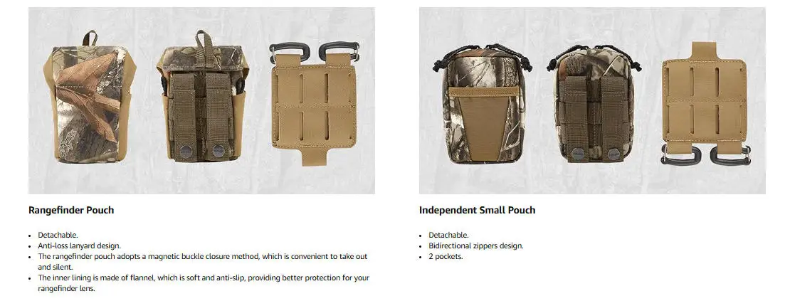 VOTAGOO Fernglas-Tragetasche, Bino-Brusttasche mit Magnetverschluss und MOLLE-System, Wasserabweisend für Jagd und Outdoor-Aktivitäten – Detail 3