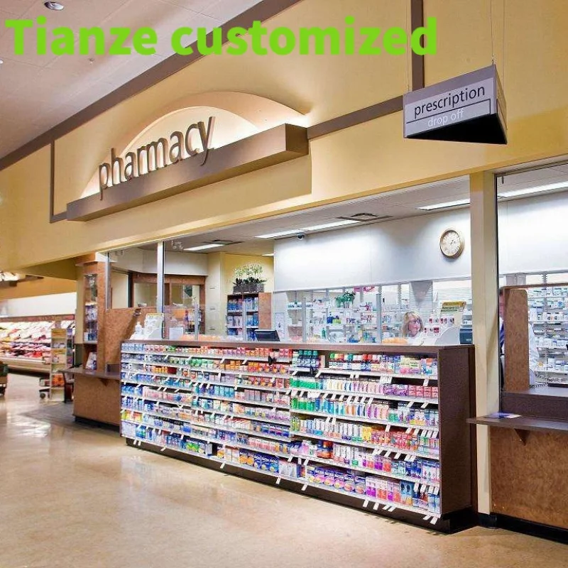 Customized-Pharmacy display cabinet furniture showcase