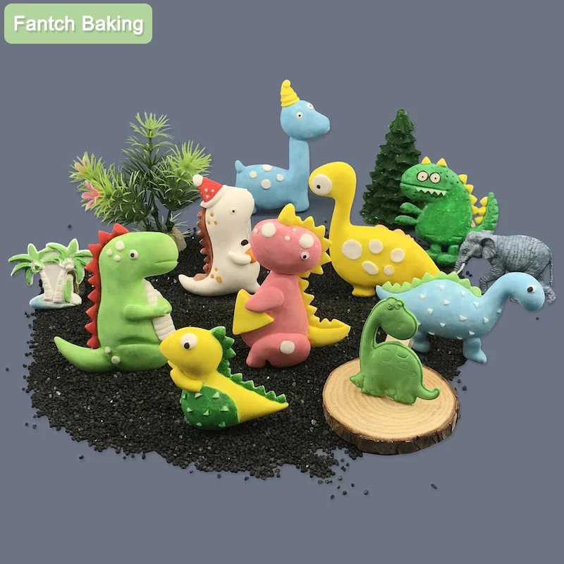 

Christmas Dinosaur Silicone Mold Candy Chocolate Fondant Animal Dragon Baking Mould Birthday Cake Decorating Tools DIY Cookie