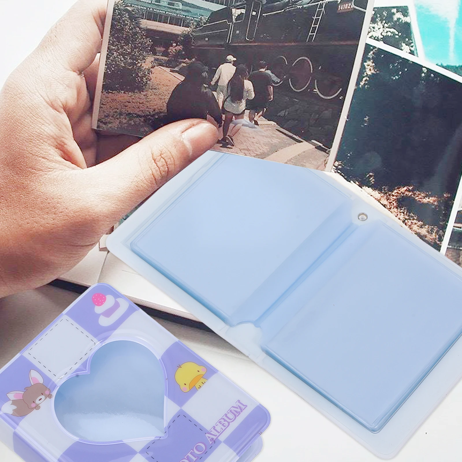 

2 Pcs Small Photo Album Photo Album PVC Lovers Family Books Card Gift Small Picture Scrapbook 3 Inch Photos Storage