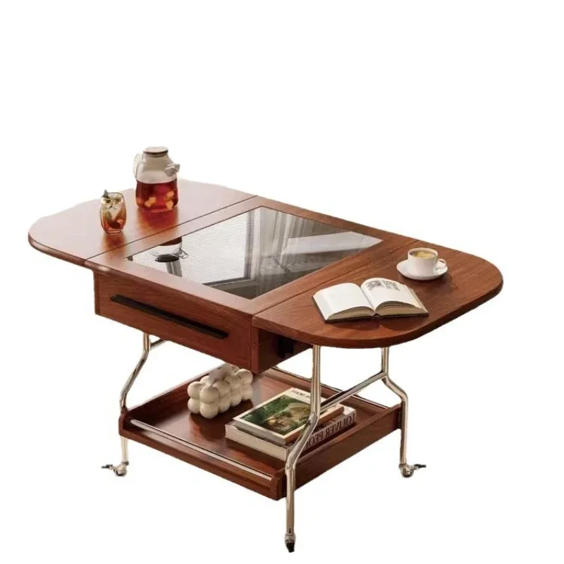 Living room household removable coffee table small apartment modern simple small table, sofa side table with wheels folding