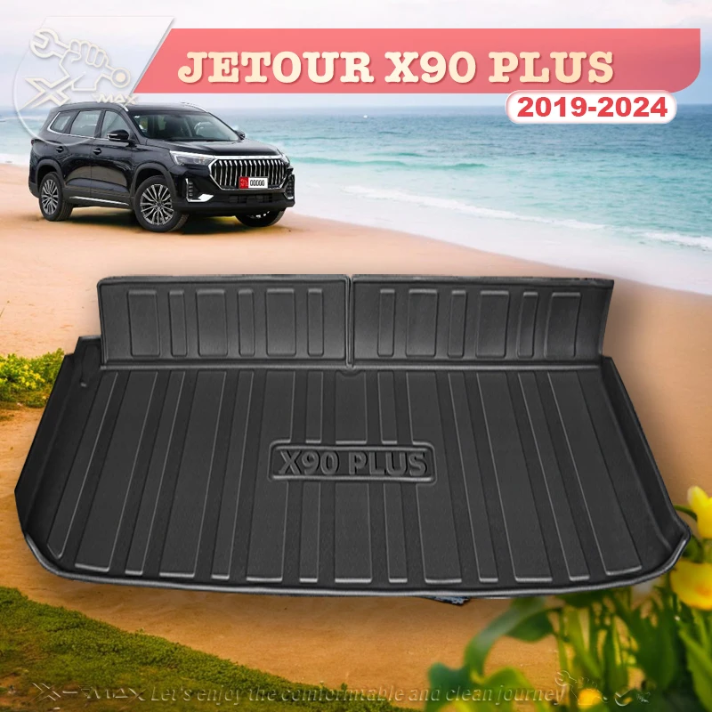 

For Chery JETOUR X90 PLUS 2019-2024 Custom Fit Car Trunk Mat All Season Black Cargo Mat 3D Shaped Laser Measured Trunk Liners