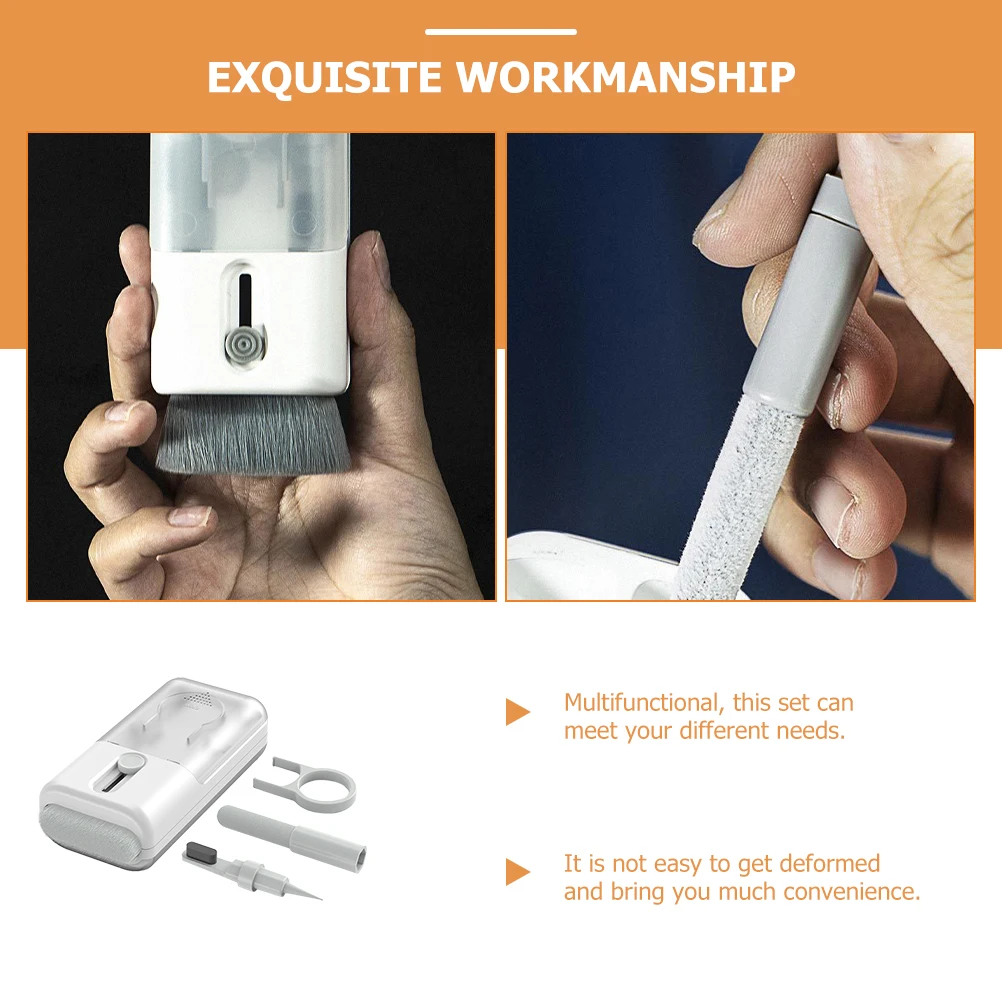 

Multifunctional Headphone Cleaning Kit Brush Tools Nylon Fiber Cloth Durable Reusable Electronics Cleaner for Earphones Phones