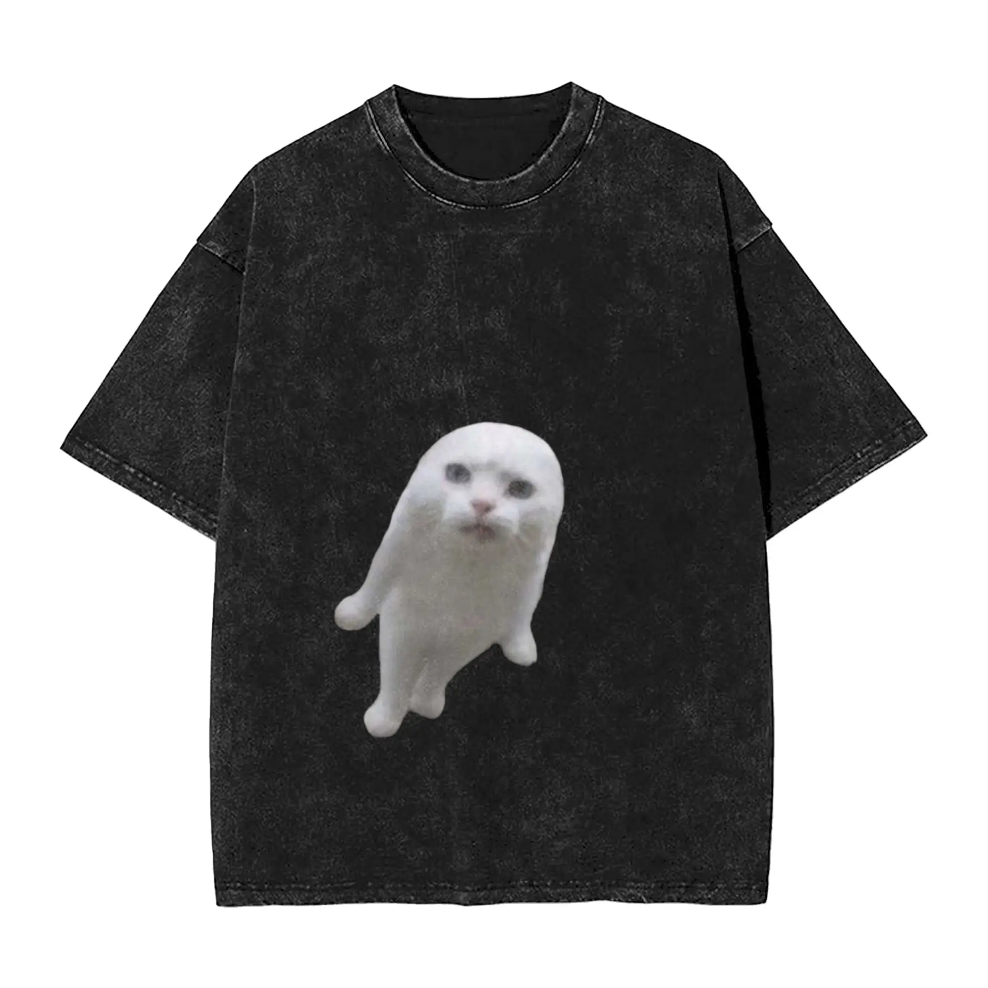 angry catto Classic Cool A T-Shirt Oversized Short Sleeve Cotton Tees Tops