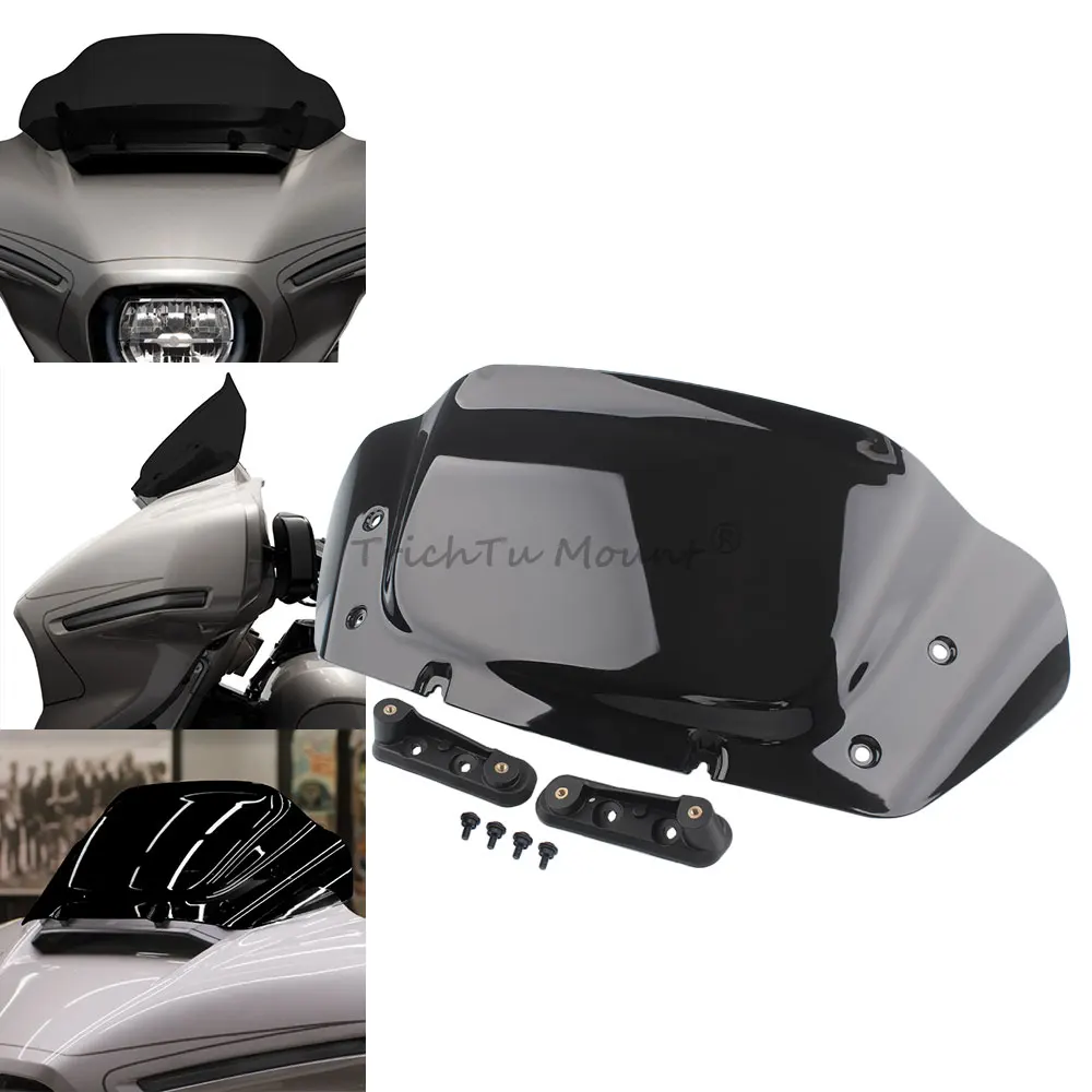 

Motorcycle 10" Front Fairing Windshield Windscreens Wind Deflectors Fit For Harley Touring Street Glide FLHX FLHXSE 2023-Up