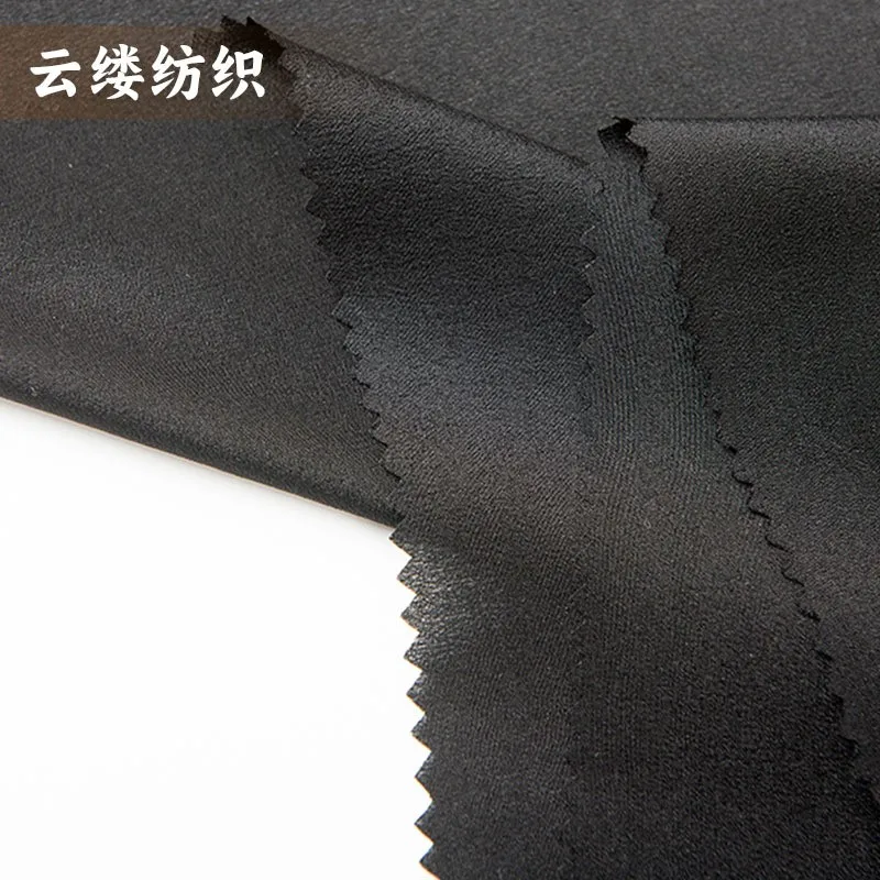 

silk double crepe fabric black dyed spring and Summer breathable fashion