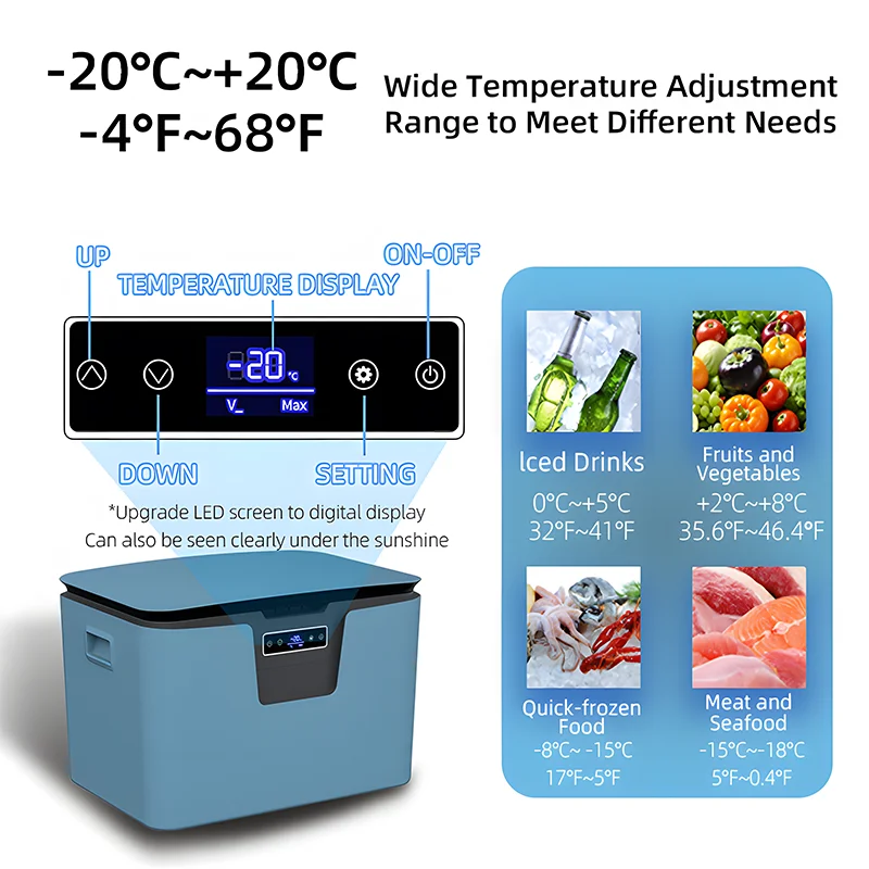 U28 28L 12V/24V/100-240V Cooler Box Portable Car Fridges 45W Truck Freezer Vehicle Refrigerator  Refrigerator
