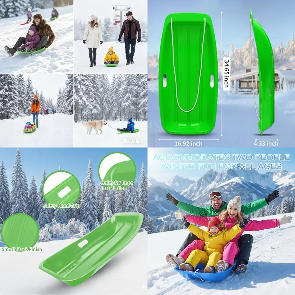 

Durable 35 All-Season Sled for Two | Reinforced for High Weight | Suitable for Snow, Beach, and Park
