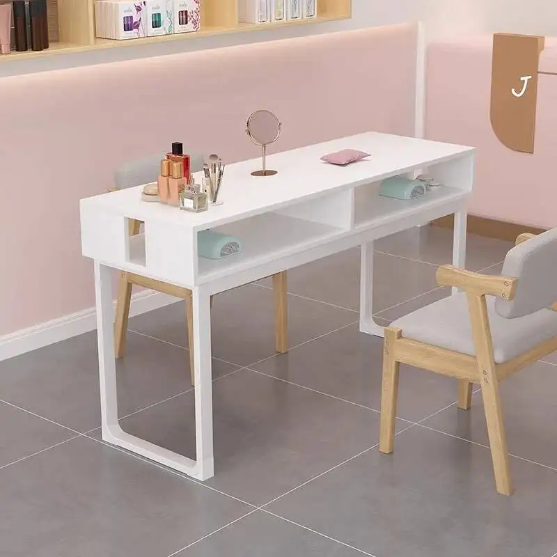 

Nordic Manicure Table Reception Drawer Organizer Professionals Cleaning Nail Desk Workstation Wooden Nageltisch Salon Furniture