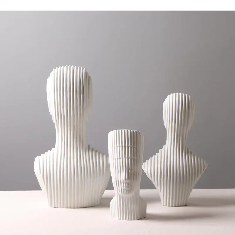 Abstract Character Ceramic Statuette Living Room Decoration Ornaments Desktop Decor Porcelain Figurines Crafts Nordic Home