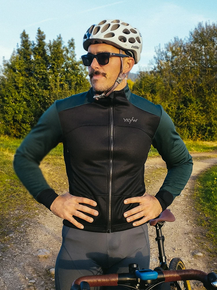 AliExpress YKYWBIKE Men's Cycling Jacket Waterproof Windproof Road Bike Tops Cycling Clothing Winter 0°C Thermal Fleece MTB Bicycle Jersey