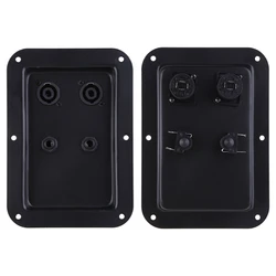 Terminal Binding Post Dual Speakon Input PA DJ Speaker Cabinet 4-Core Socket Plate Terminal Binding Post Accessory K1KF
