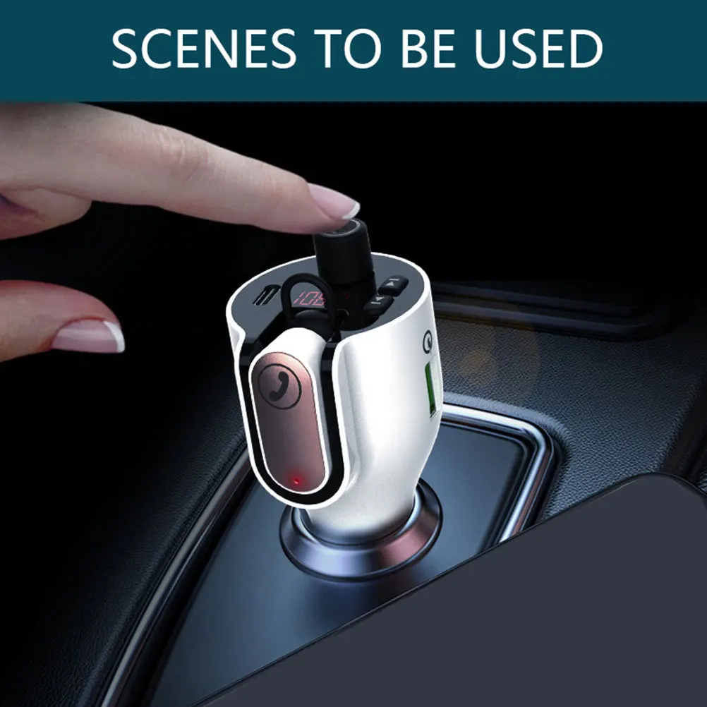 

Car Mounted Headphone High-Definition Handsfree Call Built-In Microphone Wireless Earphone For Driving Mp3 Adapter Aux