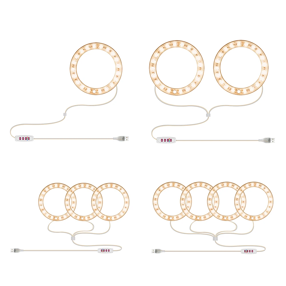 

Indoor Sunlight Warm White Plant Light USB Charging Waterproof Angel Ring Flowers Seedlings Growth Lamp Plant Growth Light