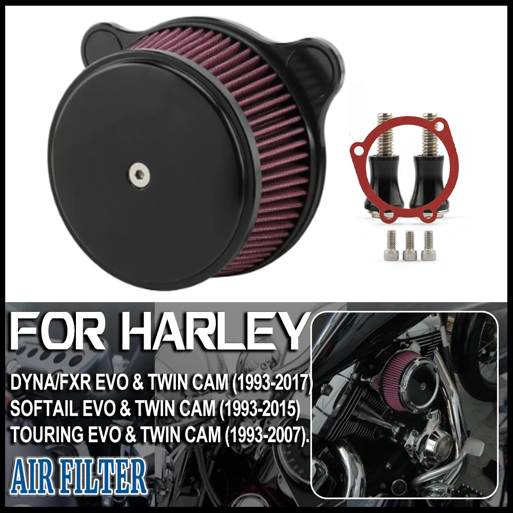 

Air Cleaner Intake Filter Kit For Harley Softail Fatboy Dyna FXR Fat Street Bob Touring Road King Electra Street Glide