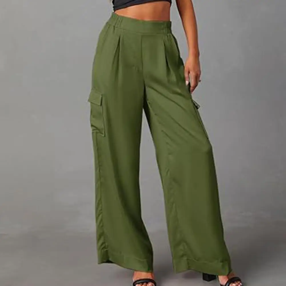 

Solid Color Baggy Trousers Women Overalls Style Pants Stylish Women's Casual Cargo Pants with Multiple Pockets for Comfortable