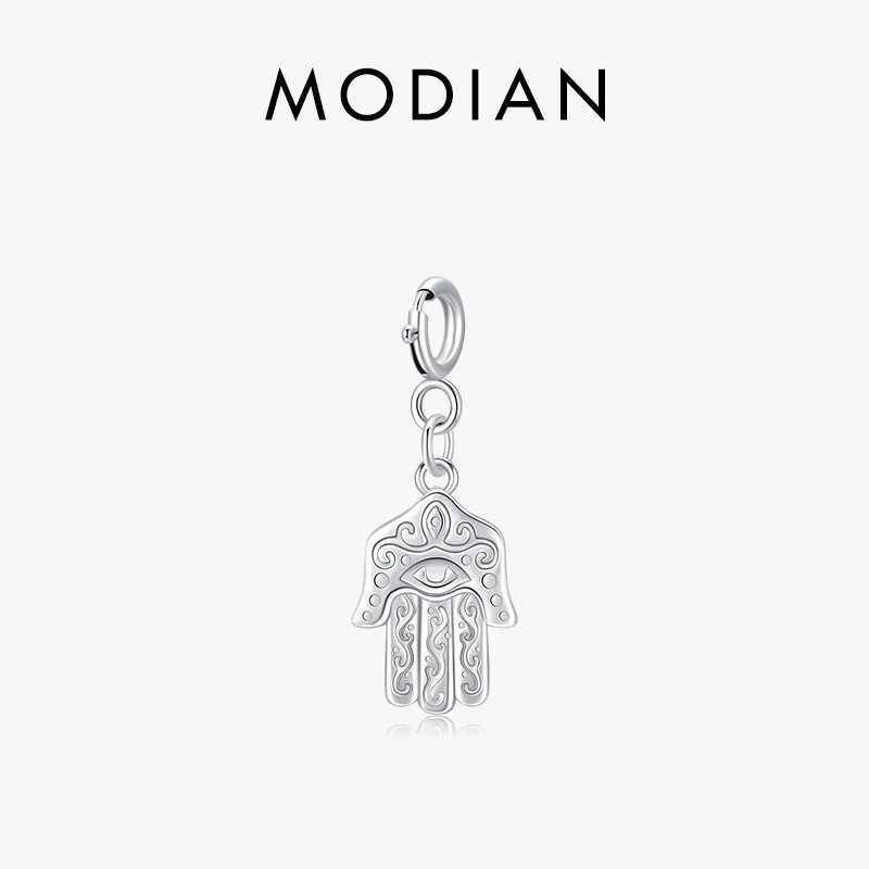 

Modian 925 Sterling Silver Lucky Hand of Fatima Pendant Charm Fit Women Original DIY Bracelet Necklace Fine Jewelry Accessories