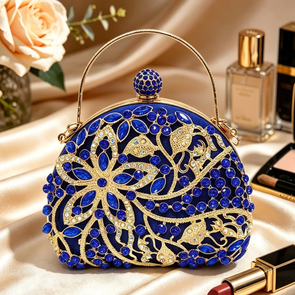 New Luxury Rhinestone Evening Bag for Women Elegant Handheld Clutch Perfect for Banquet Party Wedding Cheongsam and Formal