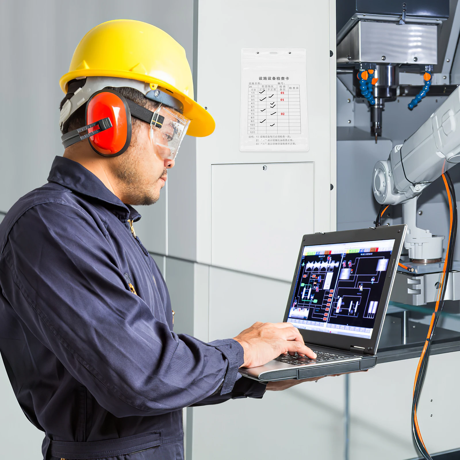 20 مجموعة من علامات بطاقات فحص المعدات، ملصقات تحقق من ورق العبث، سجل السلامة، الاستخدام الصناعي PVC المقاوم للماء