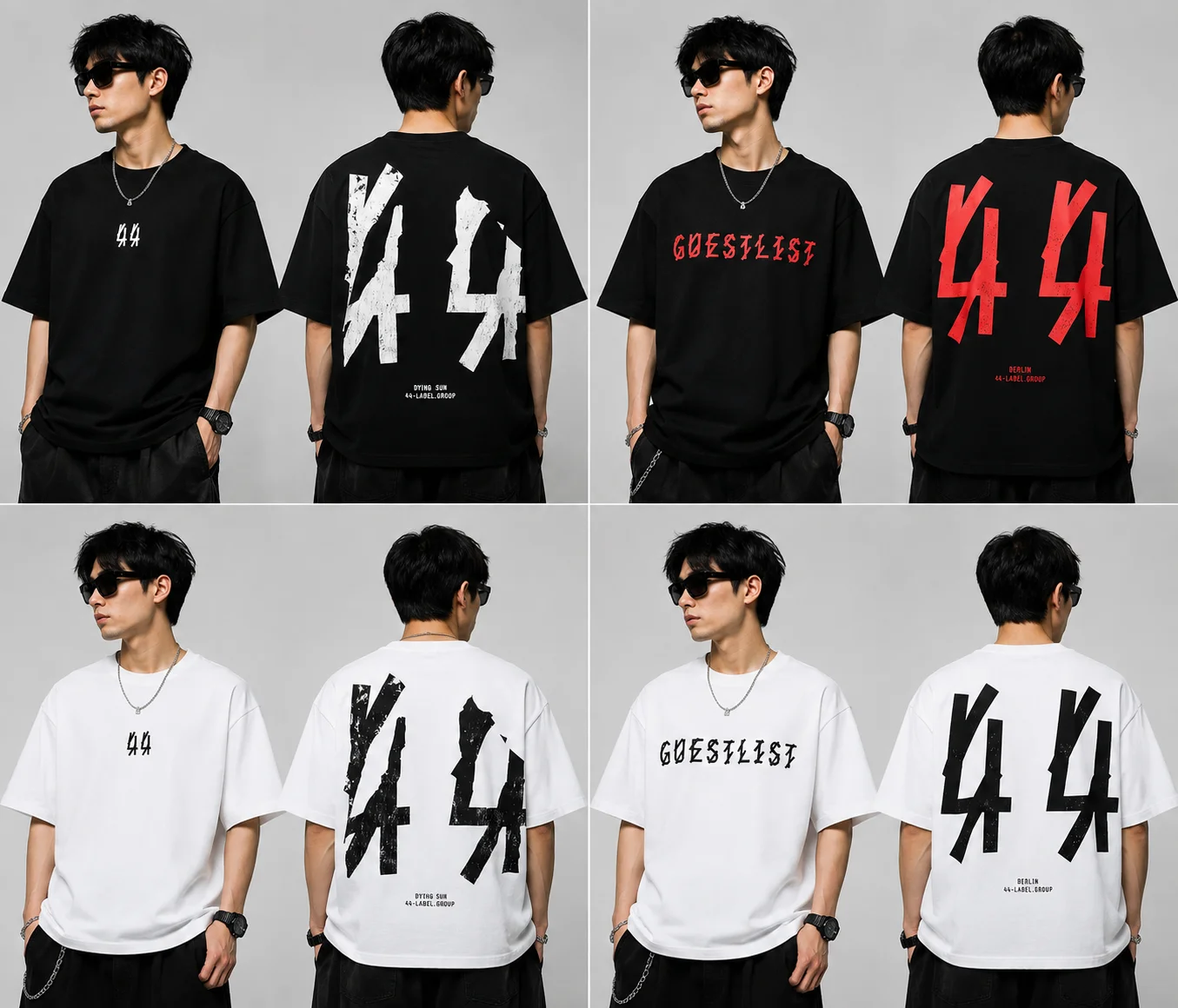 2026 44 Label Group Cotton Hip Hop T-Shirt Unisex Streetwear Short Sleeve Round Neck Print Casual Breathable Fashion Adult Tee