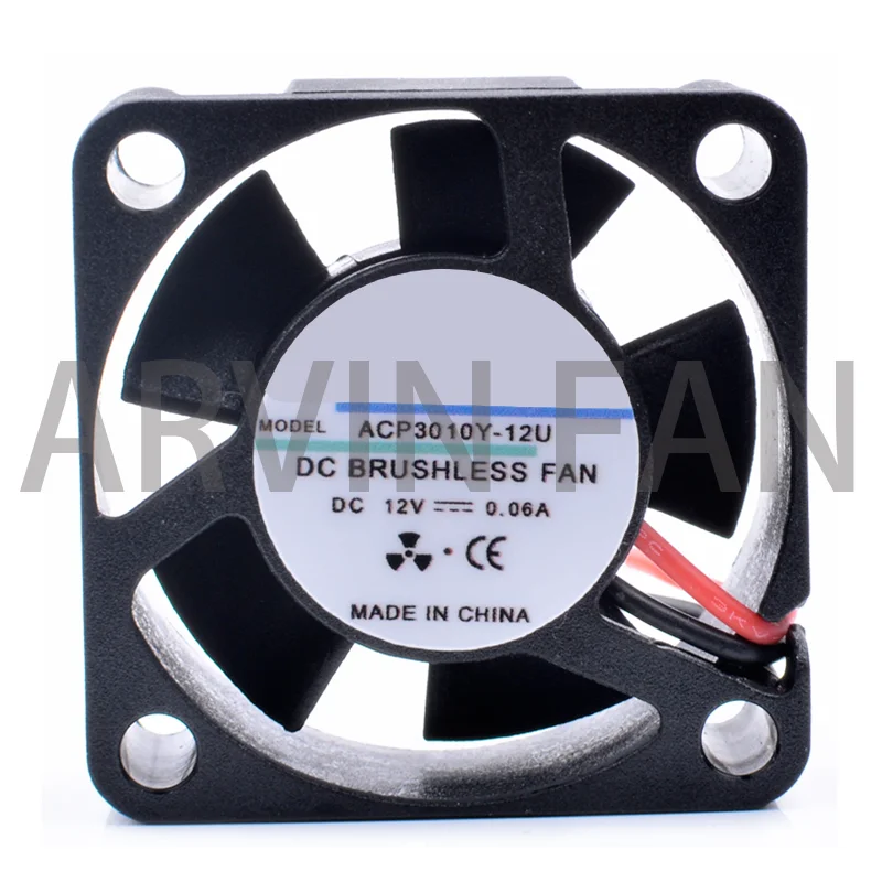 라우터 마이크로 냉각 선풍기, 오리지널 ACP3010Y-12U, 3cm, 30mm, 3010, 30x30x10mm, 12V, 0.06A