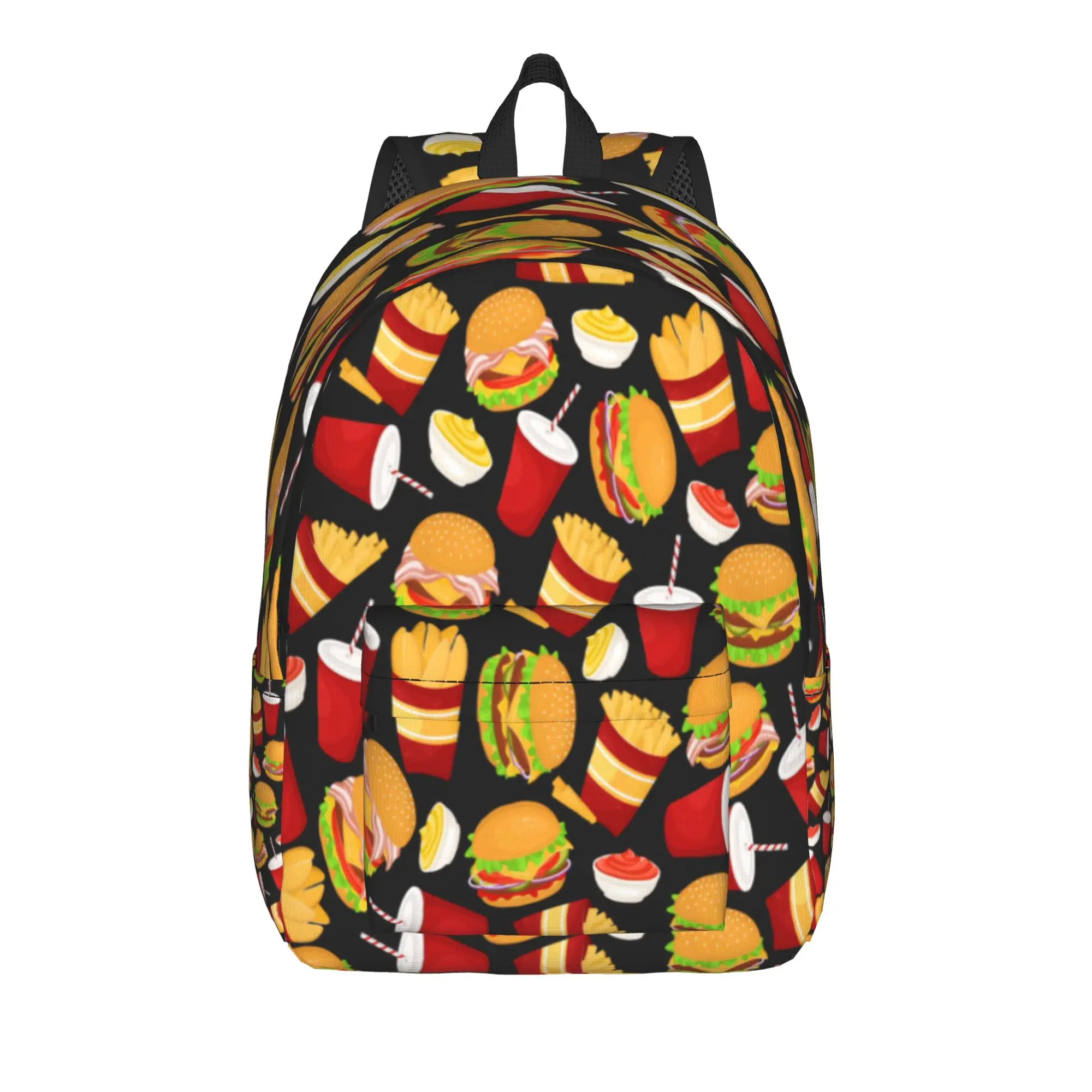 cute kawaii fast food meal Backpack  Kawaii Backpacks Female Cycling Print School Bags Colorful Rucksack