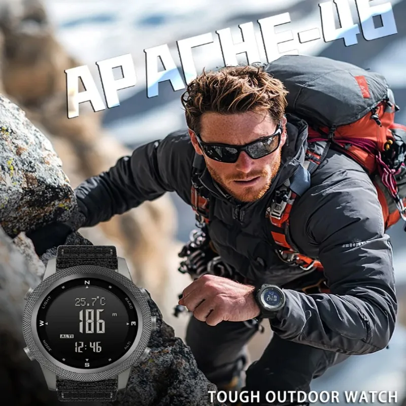 

Smartwatch 50M Waterwoof Altimeter Thermometer Barometer Compass EL Backlight Stopwatch Countdown Timer Pedometer Distance Track