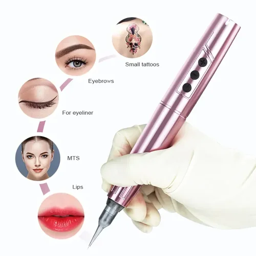 TP006 máquina de tatuaje de maquillaje permanente inalámbrica, pluma para principiantes, artistas, cejas, labios, suministros de maquillaje aptos para cartuchos universales