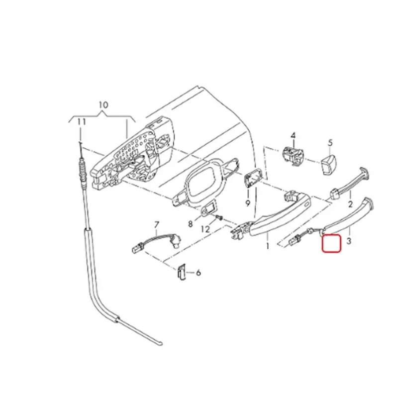 External Handle Sensor 4G8927753B For External Handle Sensor Car KESSY Sensor Car Door Handle Sensor