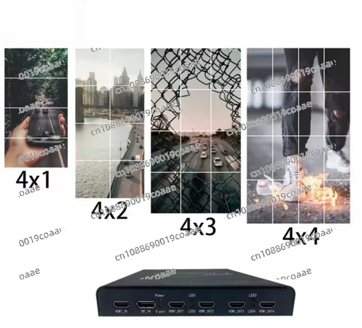 Bitvisus 1x4 2x2 3x4 2x6 Professional Video 4k 8k 60hz Video Wall Controller 4x4 2x3 3x5 HD Multi-Screen Extender