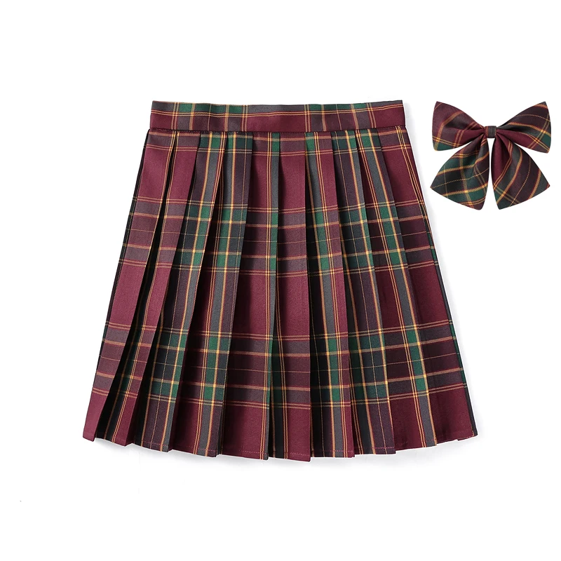 Jupe à carreaux taille haute avec pantalon Se Anti-lumière collège Sle JK orm jupe ort plissée classe école orm jupe
