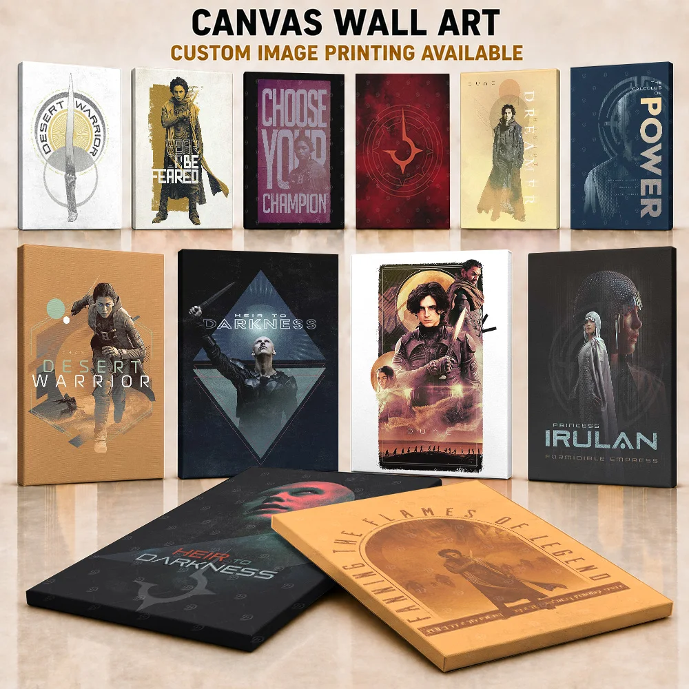 Dune Movie Framed Canvas Print Posters Personalized Photo Science Fiction Wall Art For Home Theater Or Bedroom Collector Gift