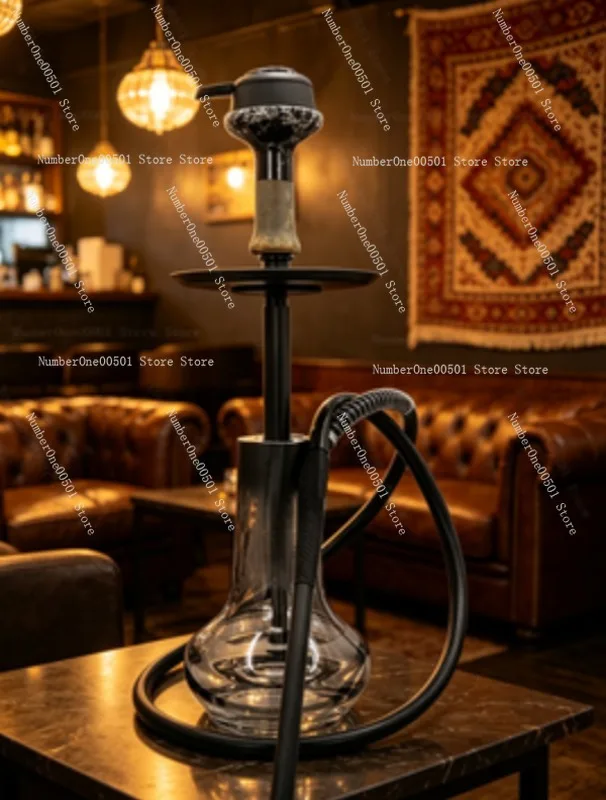 

Russian Medium Portable Hookah Stainless Steel Gift Box Set Shisha with Big Smoke for Home Bar Travel