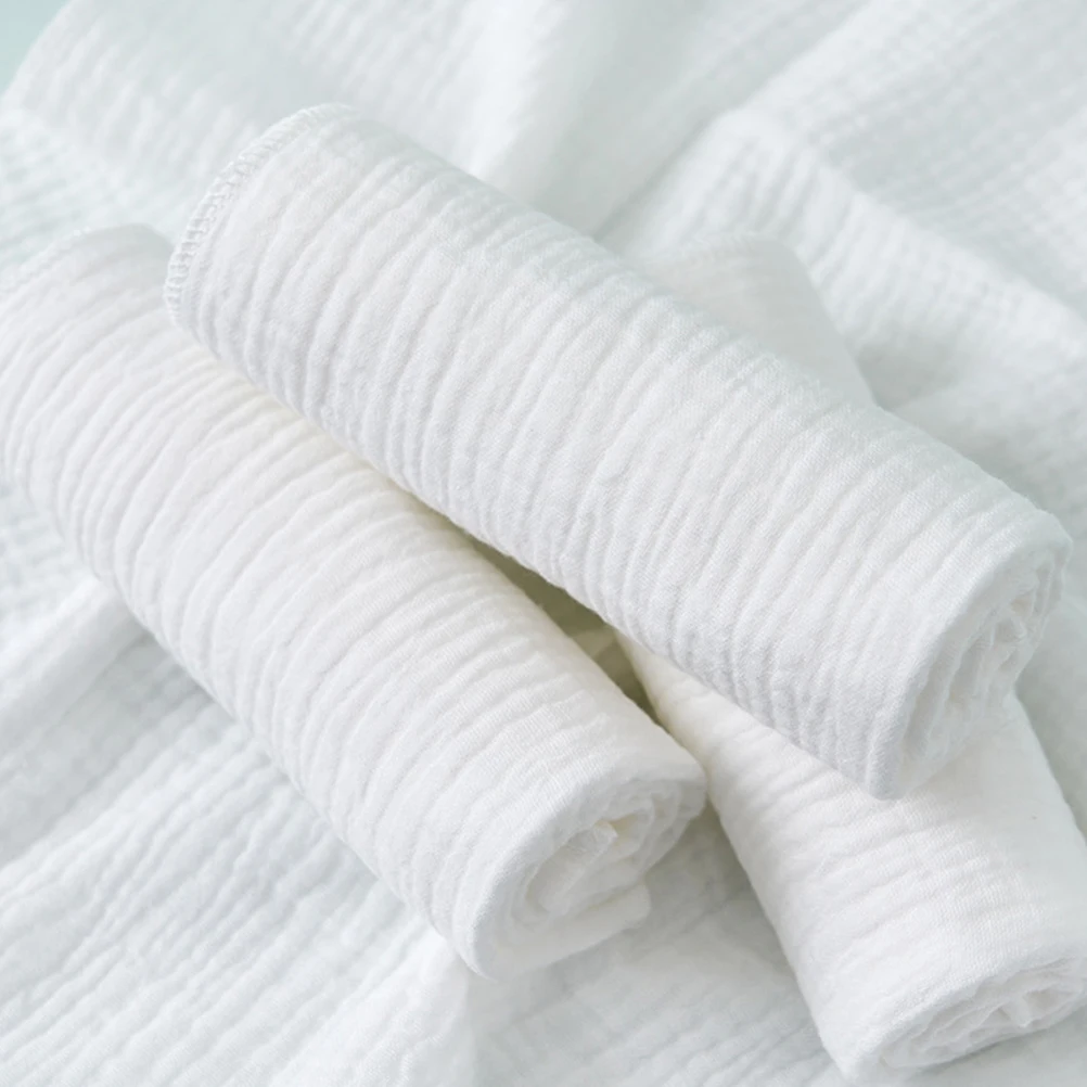 

8 Pcs Cotton Gauze Diapers Baby Burping Cloths Clothes Wash White Infant Washcloths Newborn