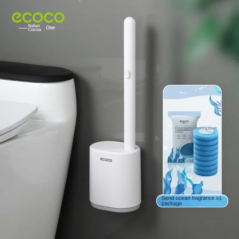 ECOCO disposable toilet brush bathroom accessories wall-mounted household bathroom no dead corner cleaning pit toilet brush set