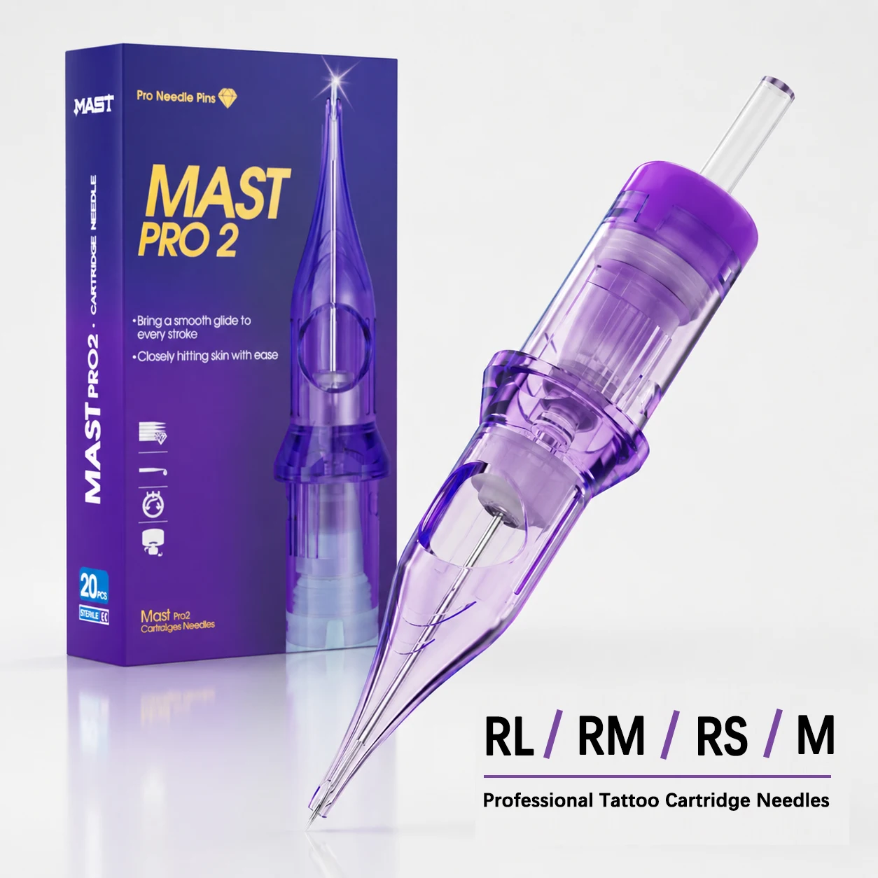 Mast Pro2 Tattoo Cartridge Needles Art Makeup Needle RL/RS/RM/M 20pcs Disposable for Permanent Makeup or Body Art Tattoo Supplie